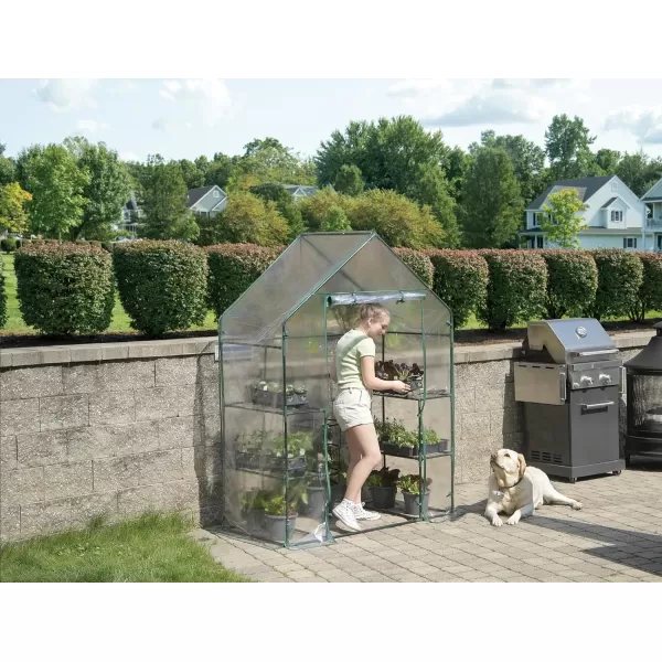 Miracle-Gro 23" x 17" x 57" All-Season 4-Tier Mini Grow House Outdoor or Backyard Easy Assembly Portable Greenhouse, Translucent