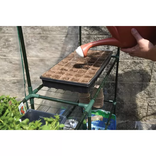 Miracle-Gro 23" x 17" x 57" All-Season 4-Tier Mini Grow House Outdoor or Backyard Easy Assembly Portable Greenhouse, Translucent