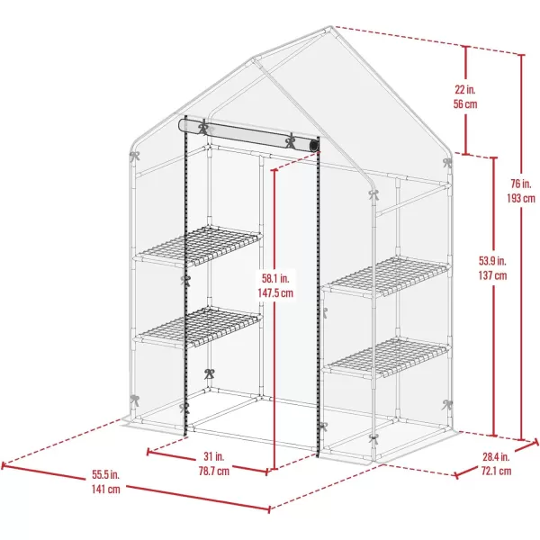 Miracle-Gro 23" x 17" x 57" All-Season 4-Tier Mini Grow House Outdoor or Backyard Easy Assembly Portable Greenhouse, Translucent