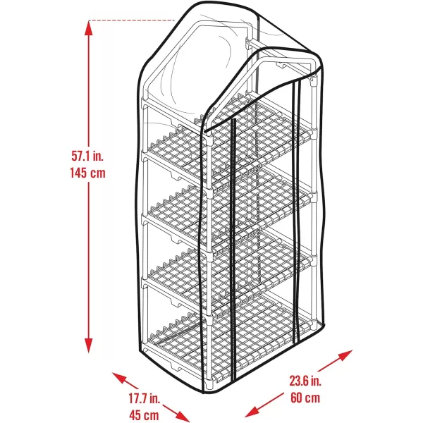 Miracle-Gro 23" x 17" x 57" All-Season 4-Tier Mini Grow House Outdoor or Backyard Easy Assembly Portable Greenhouse, Translucent