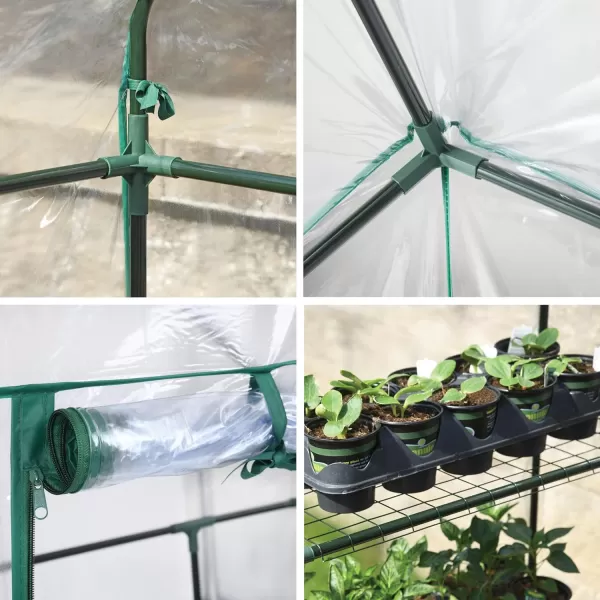 Miracle-Gro 23" x 17" x 57" All-Season 4-Tier Mini Grow House Outdoor or Backyard Easy Assembly Portable Greenhouse, Translucent