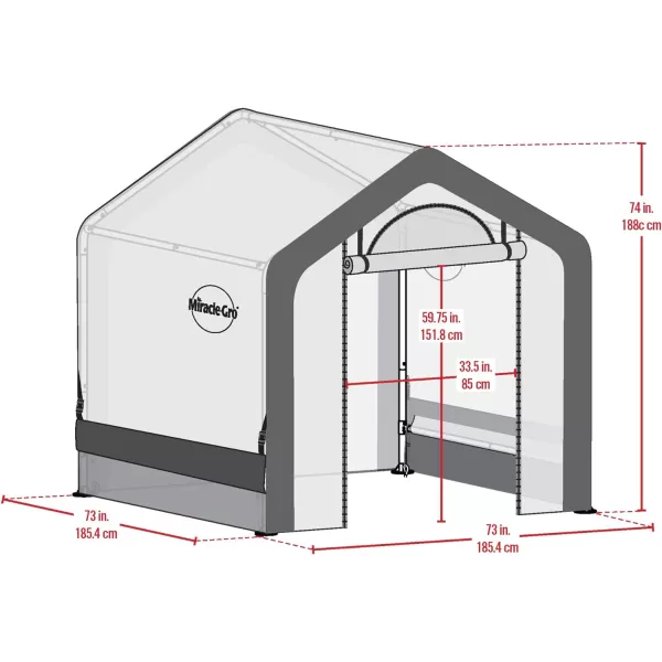 Miracle-Gro 6' x 4' x 6' All-Season Indoor/Outdoor Backyard Garden Greenhouse and Compact Waterproof Plant Shelter, Translucent