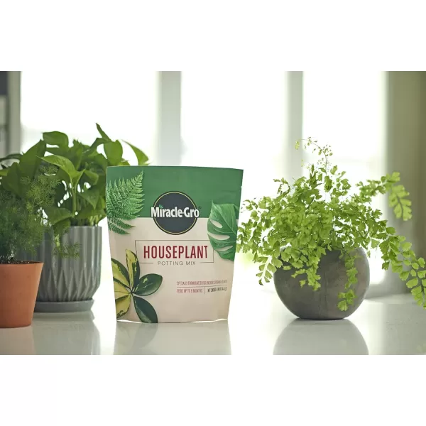Miracle-Gro Houseplant Potting Mix: Fertilized, Perlite Soil for Indoor Gardening, Designed to Be Less Prone to Gnats, 4 qt.