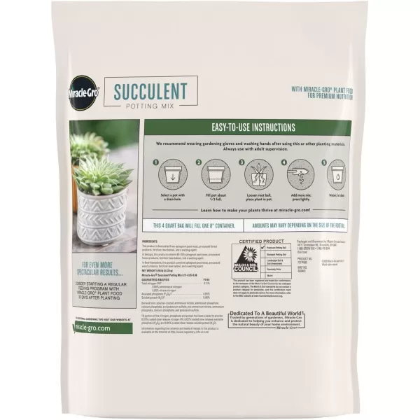 Miracle-Gro Houseplant Potting Mix: Fertilized, Perlite Soil for Indoor Gardening, Designed to Be Less Prone to Gnats, 4 qt.