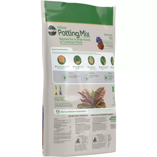 Miracle-Gro Indoor Potting Mix, Grows beautiful Houseplants, 6 qt. 