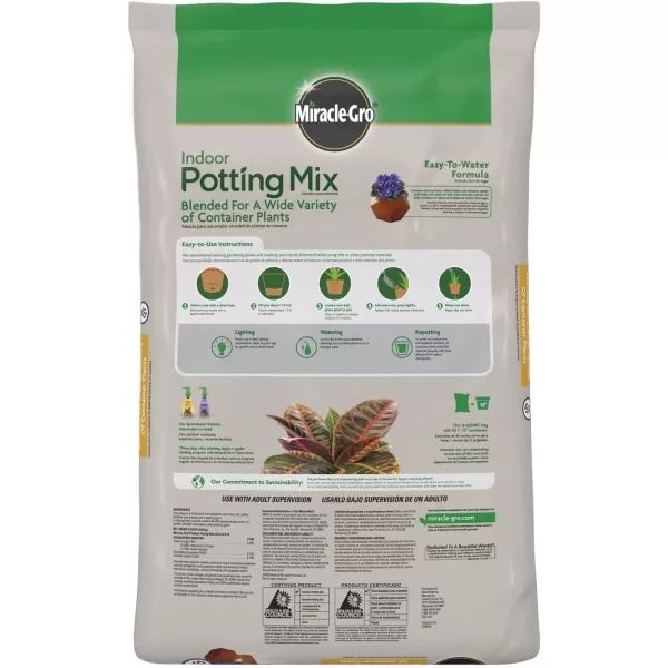 Miracle-Gro Indoor Potting Mix, Grows beautiful Houseplants, 6 qt. 