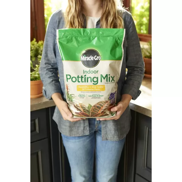 Miracle-Gro Indoor Potting Mix, Grows beautiful Houseplants, 6 qt. )