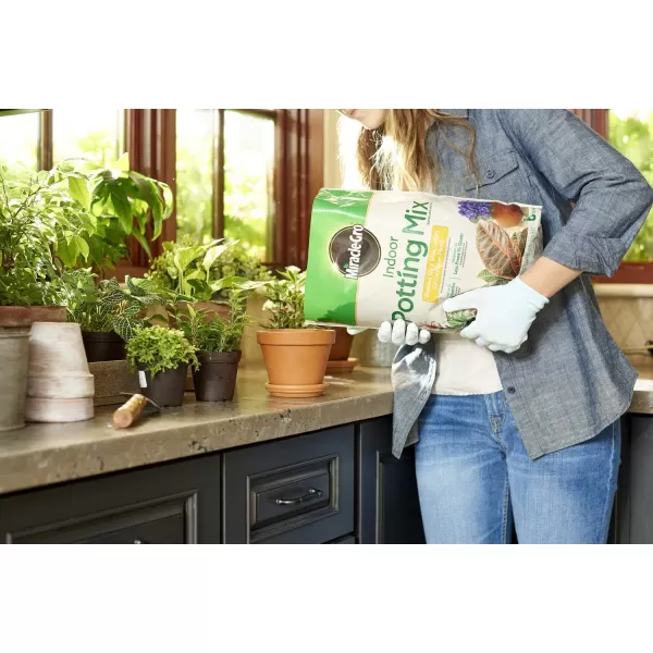 Miracle-Gro Indoor Potting Mix, Grows beautiful Houseplants, 6 qt. )