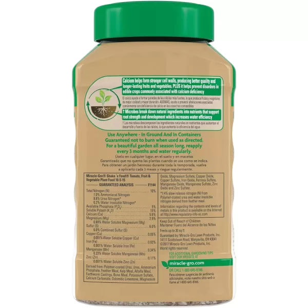 Miracle-Gro Shake 'N Feed Tomato, Fruit &amp; Vegetable Plant Food, Plant Fertilizer, 4.5 lbs. 