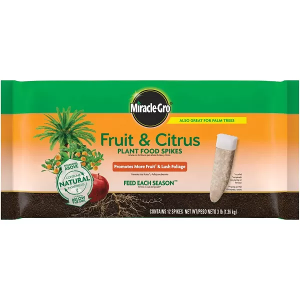 Miracle-Gro Tree &amp; Shrub Plant Food Spikes, 12 Spikes/Pack, 12 count )