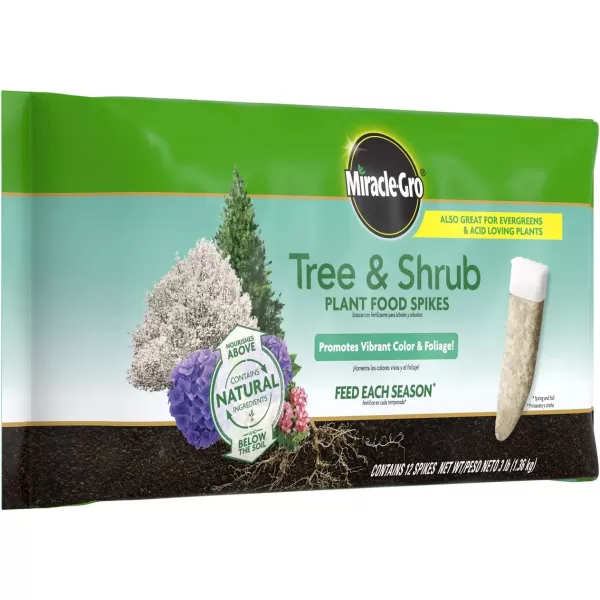 Miracle-Gro Tree &amp; Shrub Plant Food Spikes, 12 Spikes/Pack, 12 count 