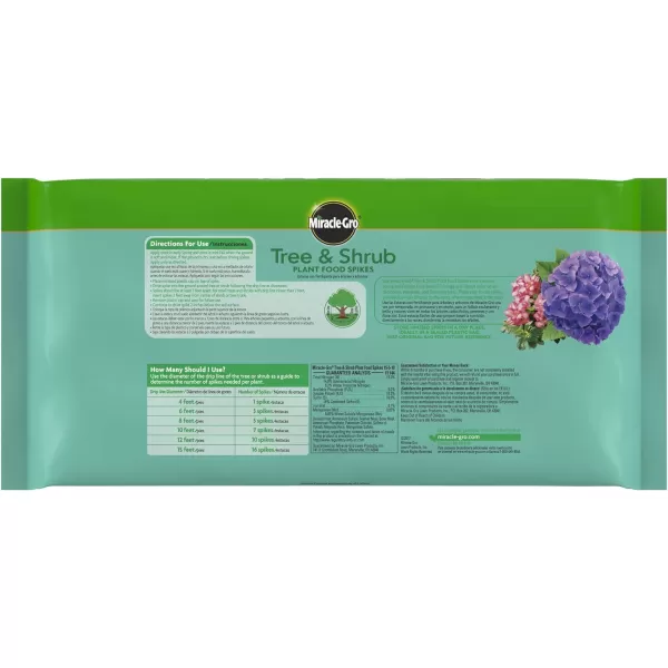 Miracle-Gro Tree &amp; Shrub Plant Food Spikes, 12 Spikes/Pack, 12 count 