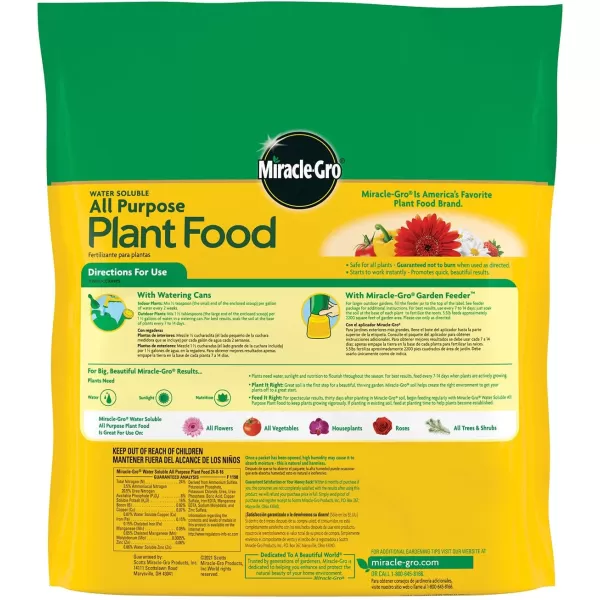 Miracle-Gro Water Soluble All Purpose Plant Food, Fertilizer for Indoor or Outdoor Flowers, Vegetables or Trees, 10 lbs.