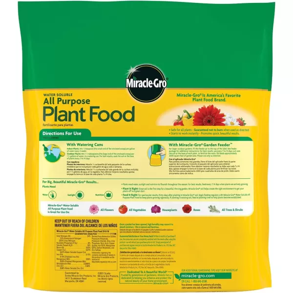 Miracle-Gro Water Soluble All Purpose Plant Food, Fertilizer for Indoor or Outdoor Flowers, Vegetables or Trees, 10 lbs.