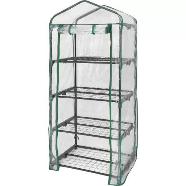 Miracle-Gro 23" x 17" x 57" All-Season 4-Tier Mini Grow House Outdoor or Backyard Easy Assembly Portable Greenhouse, Translucent