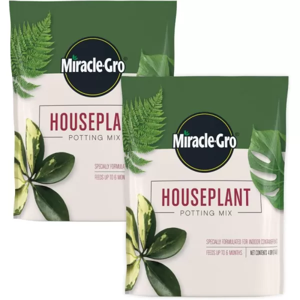 Miracle-Gro Houseplant Potting Mix: Fertilized, Perlite Soil for Indoor Gardening, Designed to Be Less Prone to Gnats, 4 qt.