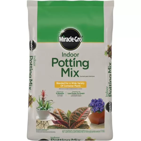 Miracle-Gro Indoor Potting Mix, Grows beautiful Houseplants, 6 qt. 
