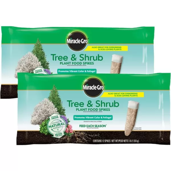 Miracle-Gro Tree &amp; Shrub Plant Food Spikes, 12 Spikes/Pack, 12 count )