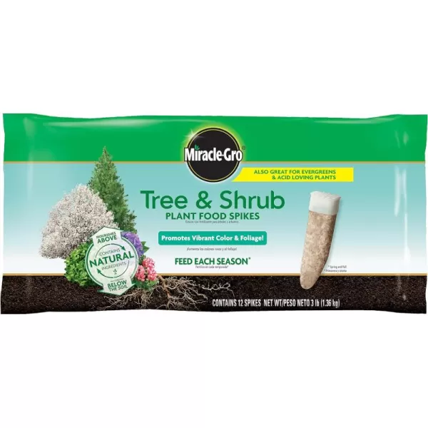 Miracle-Gro Tree &amp; Shrub Plant Food Spikes, 12 Spikes/Pack, 12 count