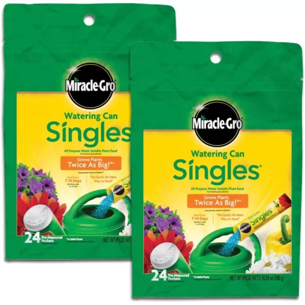 Miracle-Gro Watering Can Singles All Purpose Water Soluble Plant Food, Includes 24 Pre-Measured Packets
