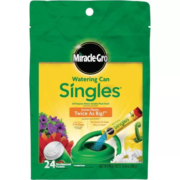 Miracle-Gro Watering Can Singles All Purpose Water Soluble Plant Food, Includes 24 Pre-Measured Packets