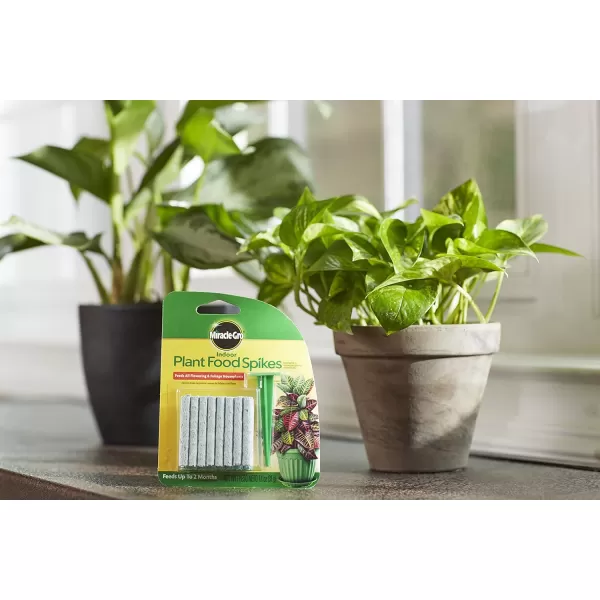 Miracle-Gro Indoor Plant Food Spikes, Includes 48 Spikes - Continuous Feeding for all Flowering and Foliage Houseplants - NPK 6-12-6, Pack of 1