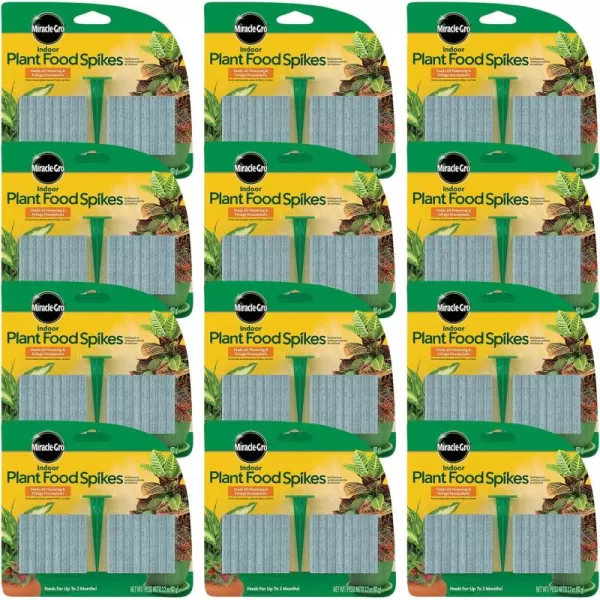 Miracle-Gro Indoor Plant Food Spikes, Includes 48 Spikes - Continuous Feeding for all Flowering and Foliage Houseplants - NPK 6-12-6, Pack of 1