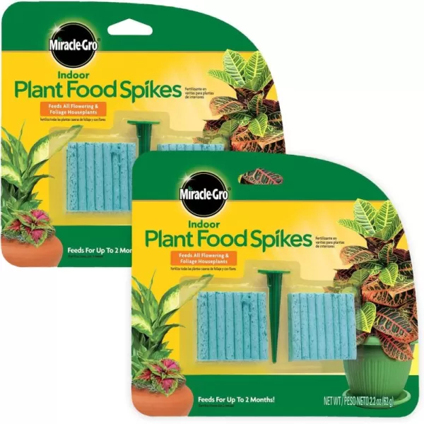 Miracle-Gro Indoor Plant Food Spikes, Includes 48 Spikes - Continuous Feeding for all Flowering and Foliage Houseplants - NPK 6-12-6, Pack of 1