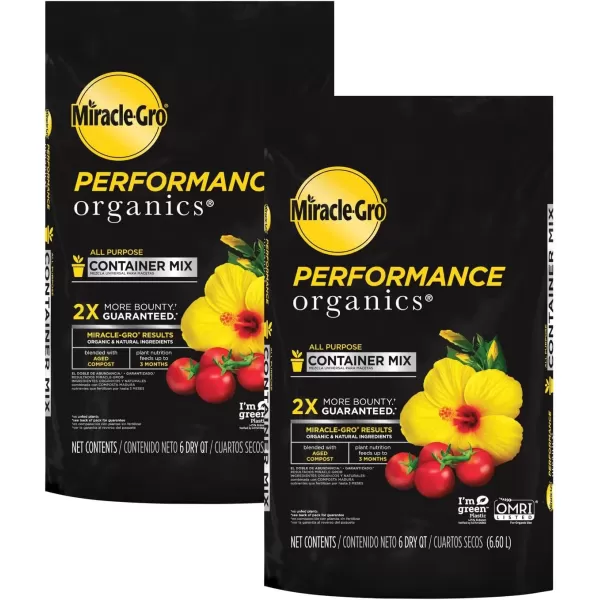 imageMiracleGro Performance Organics All Purpose InGround Soil  Organic and Natural Ingredients Soil for Vegetables Flowers and Herbs Feeds for up to 3 Months 13 cu ft6 qt 2 pack