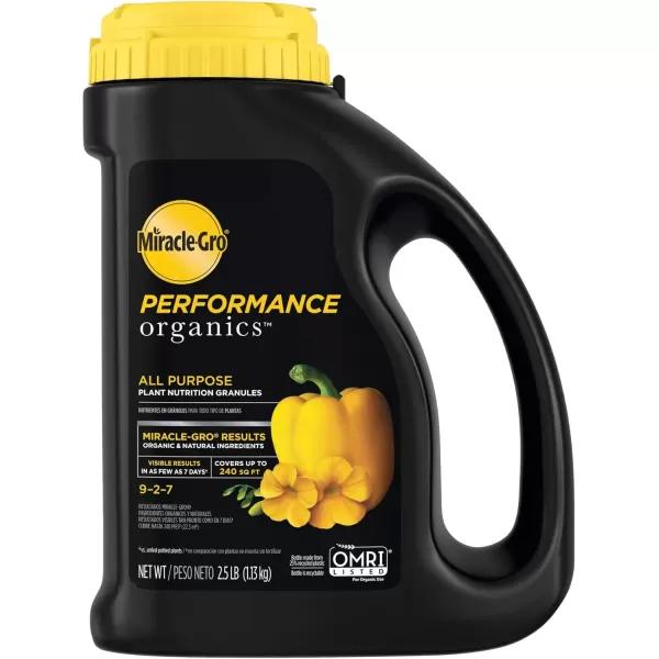 imageMiracleGro Performance Organics All Purpose Plant Nutrition Granules  1 lb Shaker Bottle Organic AllPurpose Plant Food for Vegetables Flowers and Herbs Feeds up to 90 sq ft25 lb