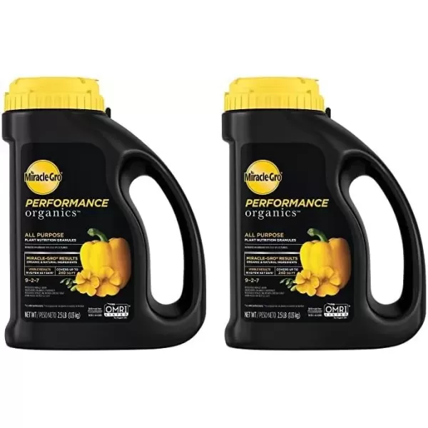imageMiracleGro Performance Organics All Purpose Plant Nutrition Granules  1 lb Shaker Bottle Organic AllPurpose Plant Food for Vegetables Flowers and Herbs Feeds up to 90 sq ft25 lb Pack of 2