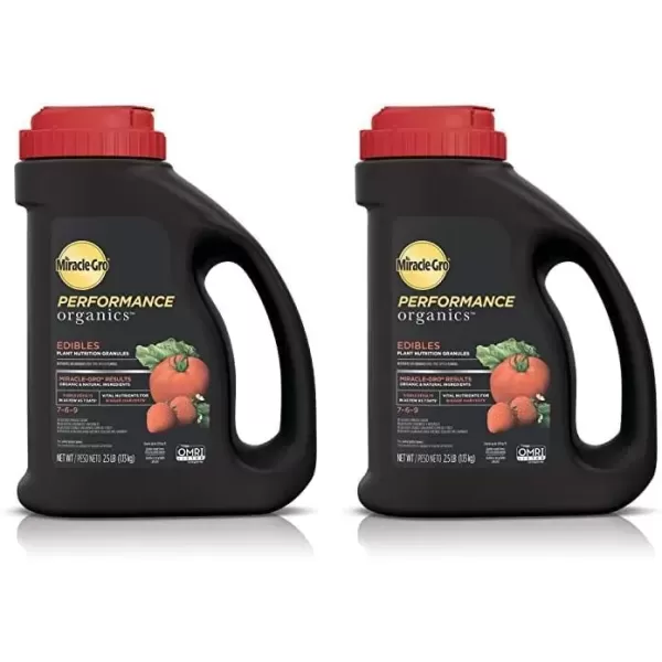 imageMiracleGro Performance Organics All Purpose Plant Nutrition Granules  1 lb Shaker Bottle Organic AllPurpose Plant Food for Vegetables Flowers and Herbs Feeds up to 90 sq ft25 lb Pack of 2