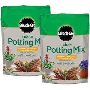 imageMiracleGro Indoor Potting Mix Blended for a Variety of Houseplants Feeds for up to 6 Months 6 qt 2Pack6 qt 2 Pack
