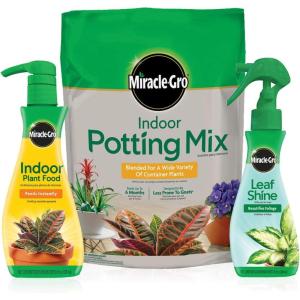 imageMiracleGro Indoor Potting Mix Blended for a Variety of Houseplants Feeds for up to 6 Months 6 qt 2PackPlant Care Bundle