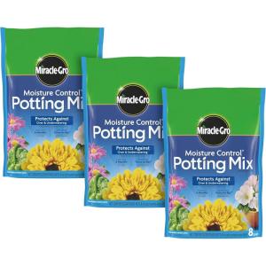 imageMiracleGro Moisture Control Potting Mix 8 qt Protects Against Over and Under Watering Container Plants 2Pack8 qt 3 Pack