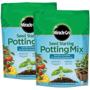 imageMiracleGro Seed Starting Potting Mix 8 Quarts Pack of 2 For Use in Containers2 Pack