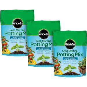 imageMiracleGro Seed Starting Potting Mix 8 Quarts Pack of 2 For Use in Containers3 Pack
