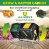 imageMiracleGro Large Dual Chamber Compost Tumbler  EasyTurn FastWorking System  AllSeason HeavyDuty High Volume Composter with 2 Sliding Doors  2  277gallon 105 Liter