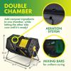 imageMiracleGro Large Dual Chamber Compost Tumbler  EasyTurn FastWorking System  AllSeason HeavyDuty High Volume Composter with 2 Sliding Doors  2  277gallon 105 Liter