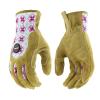 imageMiracleGro MG23081WML Split Leather Garden Gloves  Floral MediumLarge High Dexterity Spandex Back Gloves for WomenMedium