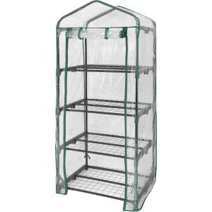 imageMiracleGro 23quot x 17quot x 57quot AllSeason 4Tier Mini Grow House Outdoor or Backyard Easy Assembly Portable Greenhouse Translucent