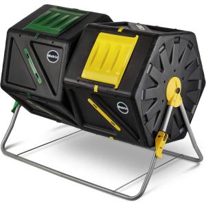 imageMiracleGro Large Dual Chamber Compost Tumbler  EasyTurn FastWorking System  AllSeason HeavyDuty High Volume Composter with 2 Sliding Doors  2  277gallon 105 Liter
