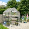 imageMiracleGro 48quot x 48quot x 65quot AllSeason Small Walkin Greenhouse with 8 Wire Shelves for Outdoors EasyAccess and Durable Translucent