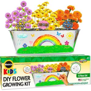 imageMiracle GRO My First Flower Growing Kit  Paint ampamp Plant Gardening Craft Kit for Kids Boys Girls  Easter Gifts for Kids Ages 6 7 8 9 10