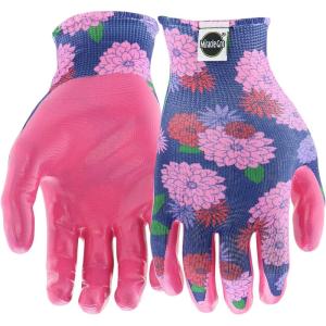 imageMiracle Gro Womens Nitrile Coated Grip Floral Pattern Gardening Work Gloves