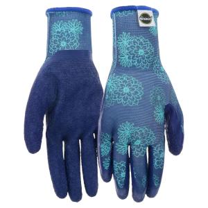 imageMiracleGro MG37161WSM Crinkle Latex Gloves  SmallMedium Womens Latex Coated Nylon Shell Gloves with Crinkle Textured Palm Grip