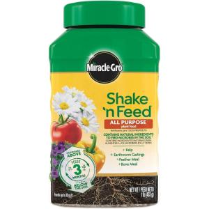 imageMiracleGro Shake N Feed All Purpose Plant Food For InGround and Container Plants Feeds for up to 3 Months 45 lbs1 lb