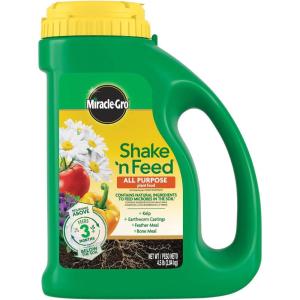 imageMiracleGro Shake N Feed All Purpose Plant Food For InGround and Container Plants Feeds for up to 3 Months 45 lbs45 lb