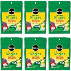imageMiracleGro Watering Can Singles All Purpose Water Soluble Plant Food For Flowers Vegetables Houseplants Trees Indoor and Outdoor Plants 24 Packets24 Count Pack of 6