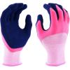 imageMiracle Gro Womens Double Dipped Sandy Foam Latex Gardening Work Gloves Water Resistant Excellent Grip PinkPurple Medium